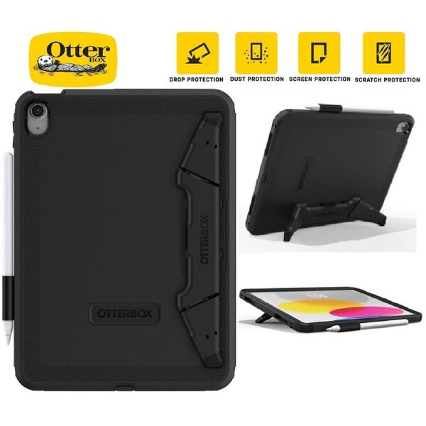 OtterBox Defender Apple iPad (10.9') 11th Gen (A16) / iPad 10th Gen Case Black for EDU, No Retail pack, Kickstand, Screen Protector, 7 Years Warranty