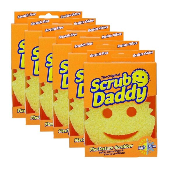 Scrub Daddy Original Yellow – 6 Pack - FlexTexture Scratch-Free Sponges