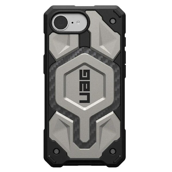 UAG Monarch Pro iPhone 16E (6.1') Rugged Case - Titanium (114497113636), 25ft. Drop Protection,5X Military Drop-Test,Built-in Magnet,10 Years Warranty