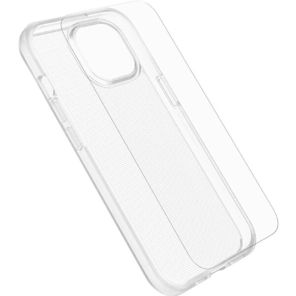 OtterBox React Case with Screen Protector Apple iPhone 15 (6.1') Clear-(78-81238),DROP+ Military Standard Case ,2X Anti-Scratch,7 Years Warranty