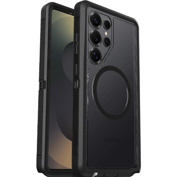 OtterBox Defender XT Clear Magnet Samsung Galaxy S25 Ultra 5G (6.9') Case Dark Side Clear/Black-(77-97584),DROP+ 7X Military Standard,7 Years Warranty