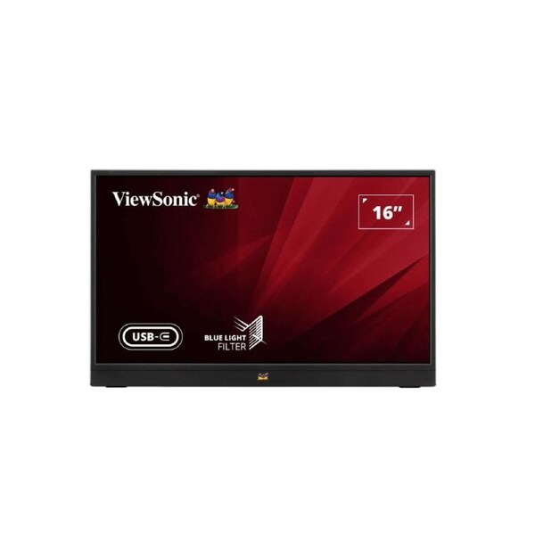 ViewSonic 16' IPS VA1655 FHD USB-C, Mini HDMI, Speakers Video Extension, vertical display, 53 degrees tilt, Mac OS. 1KG Ultra Portable Monitor laptop