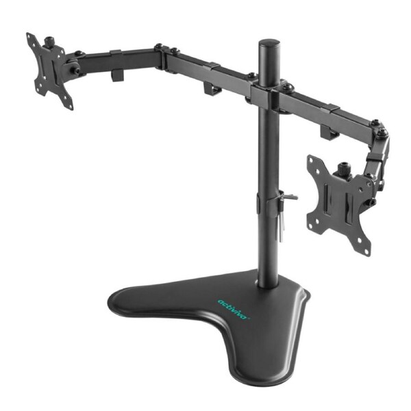 mbeat activiva Dual-Screen Articulating Monitor Arm with Free-Standing Desktop Base provides the perfect solution for ergonomic comfort and workspace