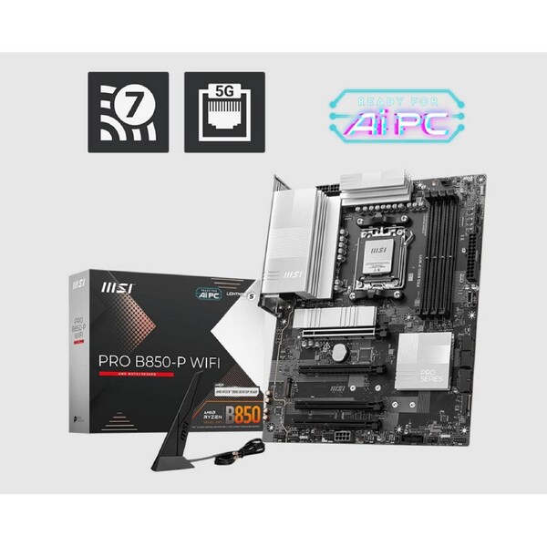MSI PRO B850-P WIFI AMD B850 4x DDR5 256GB 1x HDMI 4x PCI-E x16 slot 3x