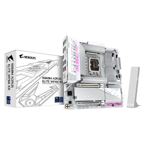 Gigabyte M/B B860M A ELT WF6E ICE 1.0, Intel B860, 4 x DDR5 up to 256 GB, 2x HDMI, 2 x PCI Express x16, 3 x M.2, 4 x SATA, 9x USB 3.2
