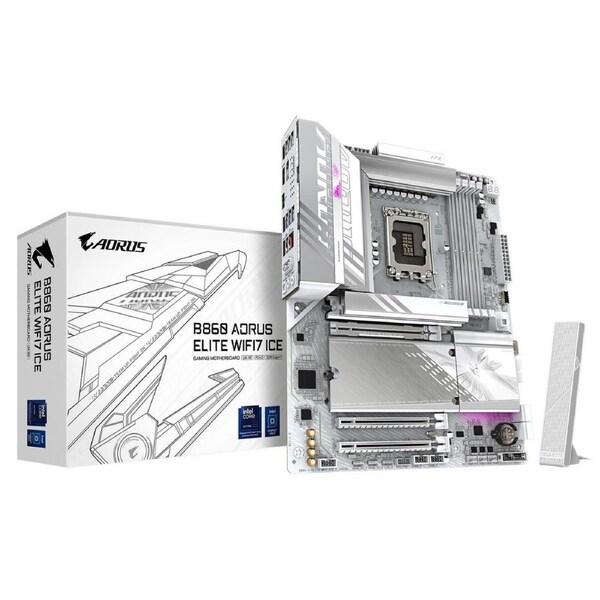 Gigabyte M/B B860 A ELITE WF7 ICE 1.0, Intel B860, 4 x DDR5 up to 256 GB, 2x HDMI, 3 x PCI Express x16, 3 x M.2, 4 x SATA, 6 x USB 3.2