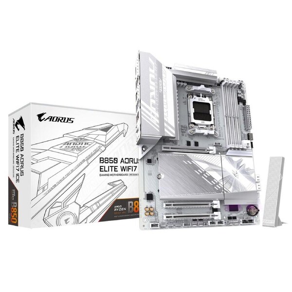 Gigabyte B850 A ELITE WF7 ICE 1.0 , AMD AM5, 1 x HDMI, 3 x PCI Express x16, 3 x M.2, 4 x SATA, 9x USB 3.2