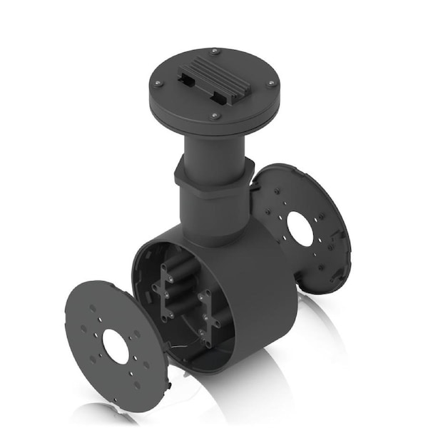 Ubiquiti Camera Dual Mount,Black,Tamper-resistant,Back-to-back,2 Bullet/Dome/Turret,Sup Surface/Pole/Pendant Instal,1 1/2' NPS Thread Conduit