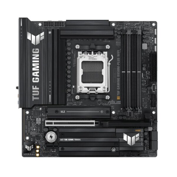 ASUS TUF GAMING B850M-PLUS WIFI (AM5) Micro-ATX Motherboard 4x DDR5 192GB, 1x PCIe 5.0 x16 slot, 3 xM.2 slots, 4x SATA, Wi-Fi 6E, Realtek 2.5Gb