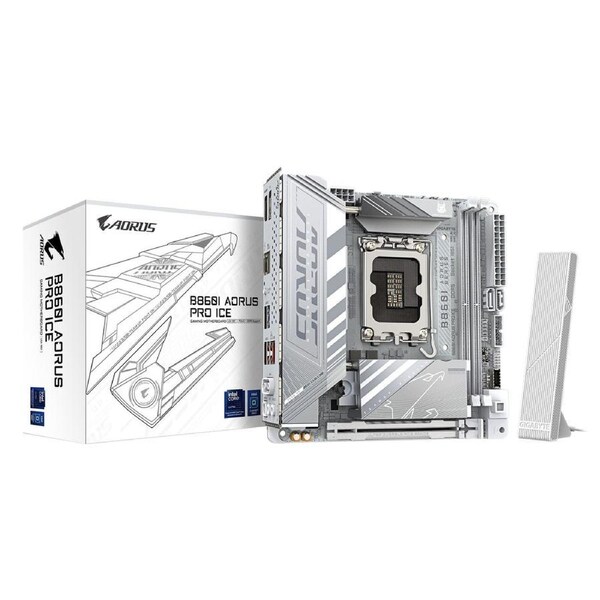 Gigabyte M/B B860I AORUS PRO ICE 1.0, Intel B860, 4 x DDR5 up to 128 GB, 1x HDMI, 1 x PCI Express x16, 2 x M.2, 2 x SATA, 8x USB 3.2