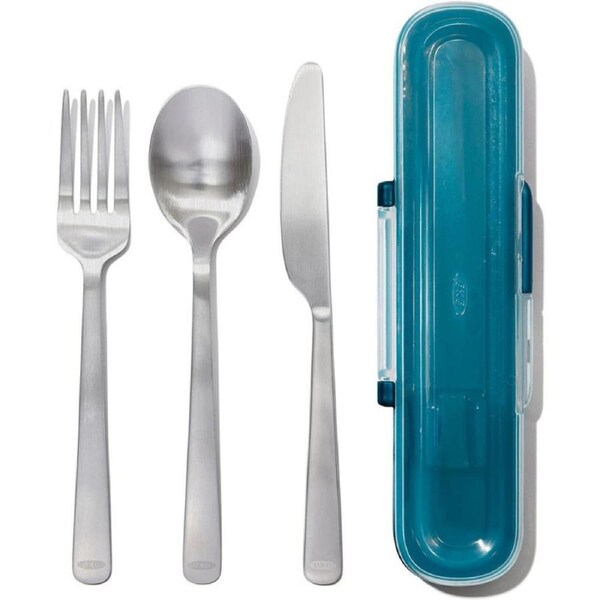 OXO Prep & Go Reusable Utensil Set Silver
