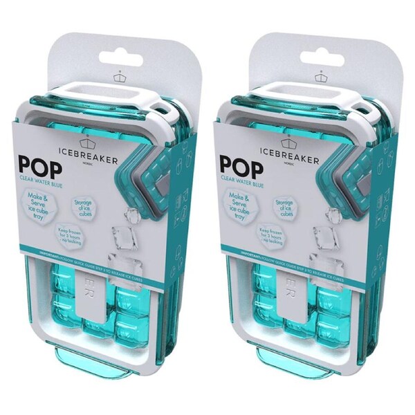 Icebreaker Pop Ice Maker Clear Water Blue - Set of 2