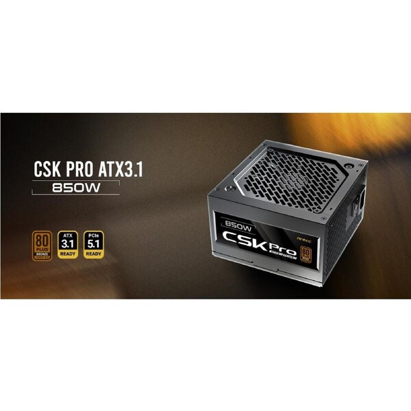 Antec CSK850 PRO Semi-Modular latest ATX 3.1, PCI-E 5.1 for 4090 and 7900xt High Quality Japanese Capacitors, Performance and reliability, PSU