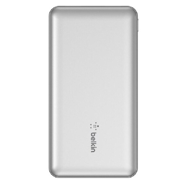 Belkin BoostCharge USB-C PD Power Bank 10K + USB-A to USB-C Cable - Silver (BPB011btSL), 2x USB-A Ports, 1x USB-C Ports, 2YR