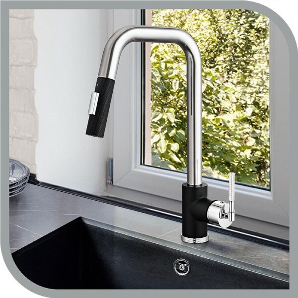 Simplus Pull Out Kitchen Sink Mixer Tap Laundry Faucet Taps Swivel Chrome