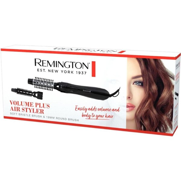 Remington Heated Hair Brush Styling Tool - Womens Air Styler - 500W Volumiser Curler - 19mm Round Brush