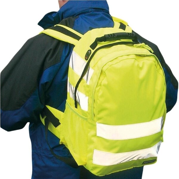25L Hi Vis Backpack Rucksack High Visibility Work Bag in Yellow