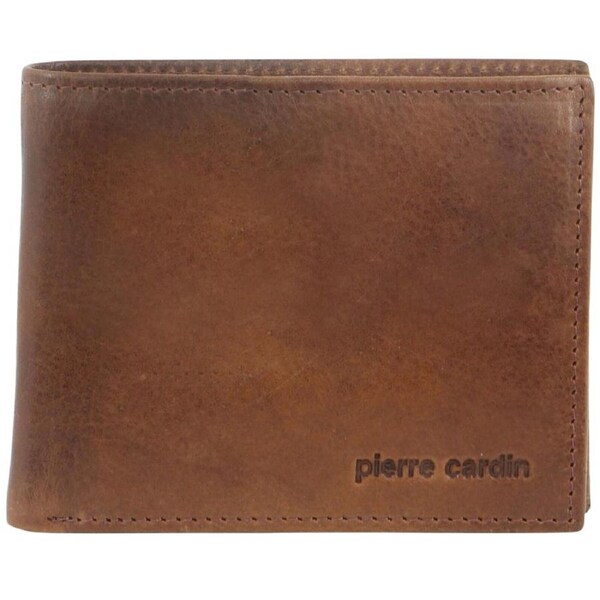 Pierre Cardin Mens Wallet RFID Blocking Genuine Italian Leather - Cognac