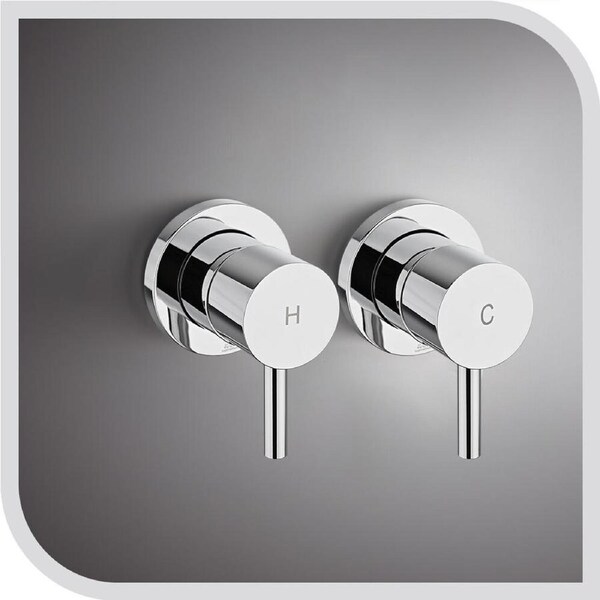 Simplus Dual Shower Mixer Tap Hot Cold Square Bath Brass Shower Mixer Watermark Chrome