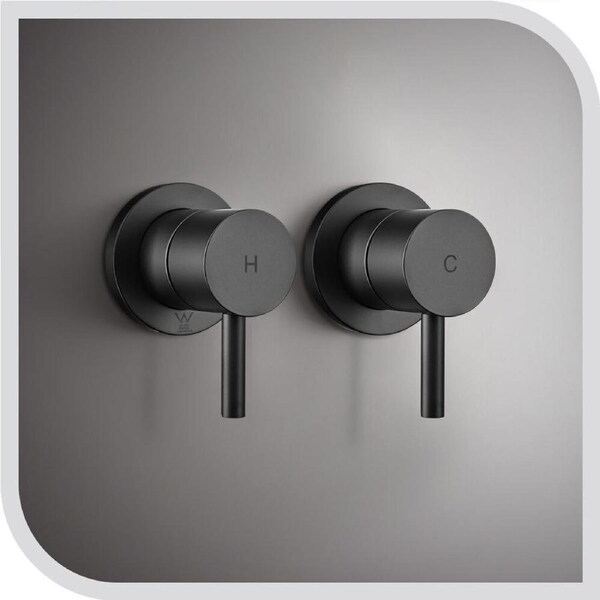 Simplus Dual Shower Mixer Tap Hot Cold Square Bath Brass Shower Mixer Watermark Black