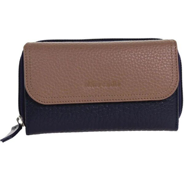 Pierre Cardin Ladies Tri-Fold Tab Wallet in Navy/Taupe