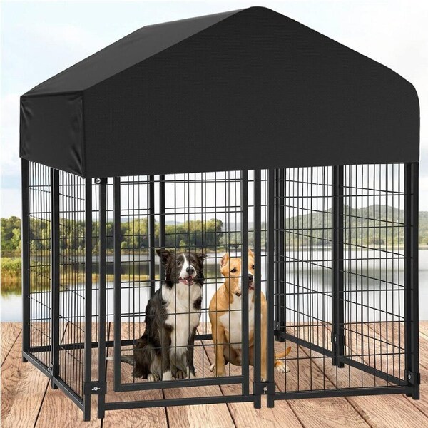 FIN Extra Large Welded Wire Dog Kennel Pet Playpen Outdoor Heavy Duty Dog Crate Cage