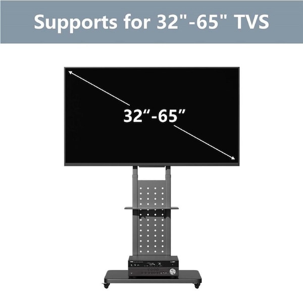 FIN 32-65 Inch TV Stand Vertical/Horizontal TV Floor Mount Bracket Height Adjustable