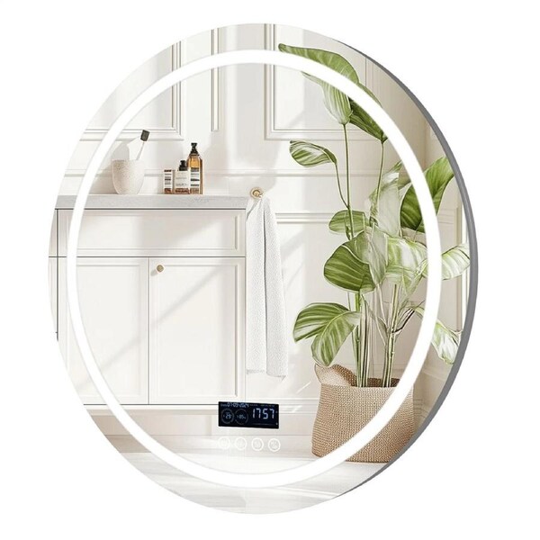 FIN 80CM Bluetooth LED Lighted Bathroom Mirror Music Anti-fog Vanity Mirror