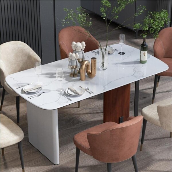 FIN XXL Large Dining Table 1.6m Anti-scratch Marble Kitchen Table Artistic Table Leg