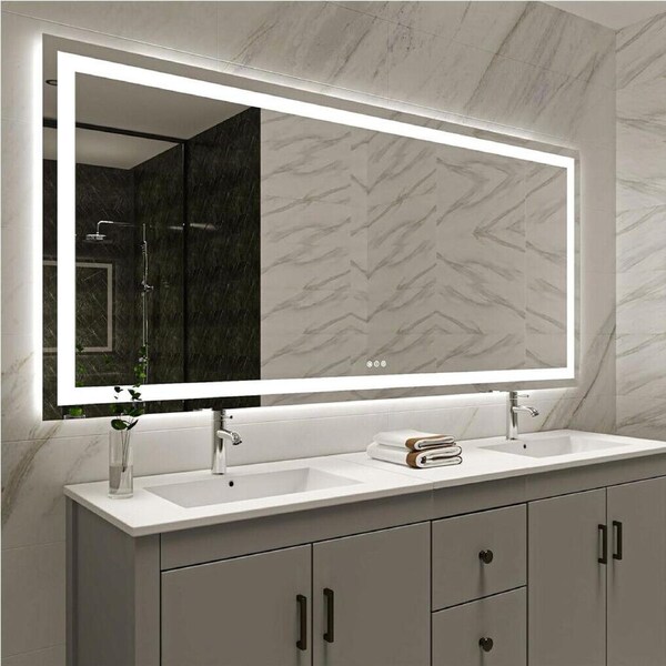 FIN Huge 1.8m Bluetooth LED Bathroom Mirror Dual Lights Dimming Music Vanity Mirror