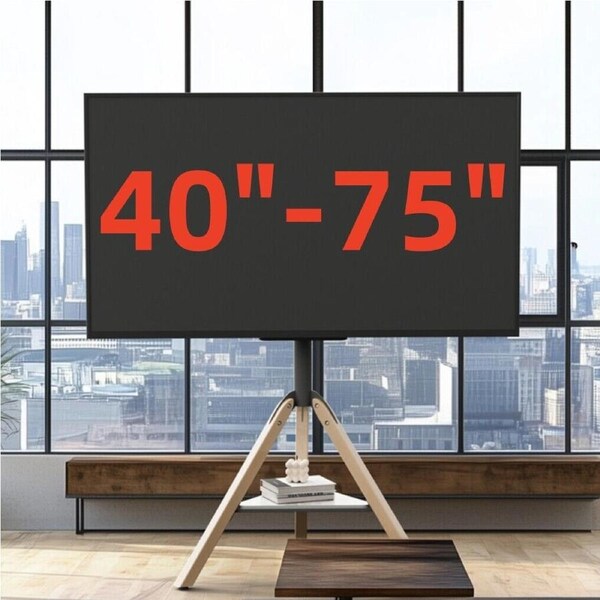 FIN 40-75" Heavy Duty TV Floor Stand Stablest Tripod Base TV Stand with Marble Shelf