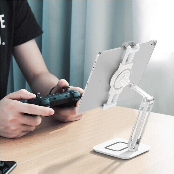 FIN Desktop Tablet Stand Holder Adjustable 360° Swivel Phone Desk Mount Stand Office