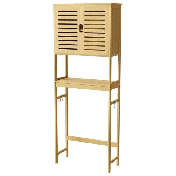 FIN XXL 5-Tier Wooden Over the Toilet Shelf Freestanding Bathroom Storage Cabinet AU