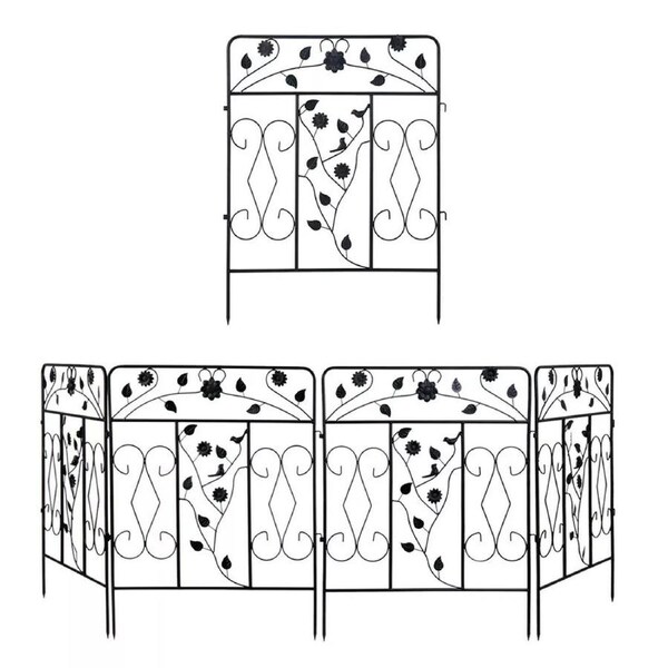 FIN Multi-Purpose Metal Garden Fence Outdoor Animal Barrier Dog Pet Fencing for Yard
