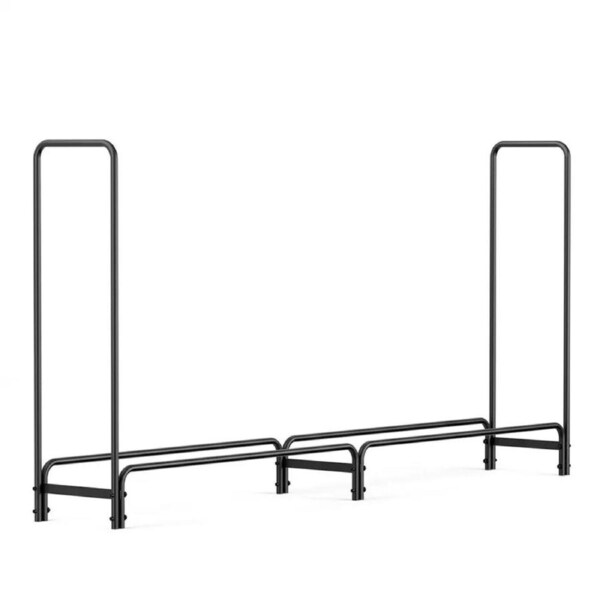 FIN Extra Long Metal Wood Log Store Wood Firewood Stand Outdoor Garden Storage Logs