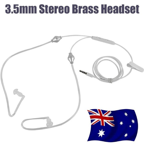 FIN 3.5mm Phone Stereo Headset Air Tube Acoustic Radiation-Free Earbud EMF Protector