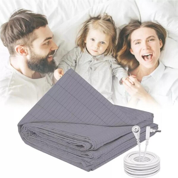 153CM x 203CM Grounding Sheet Mat Flat Bed Earthing Sheet AU Plug Grey