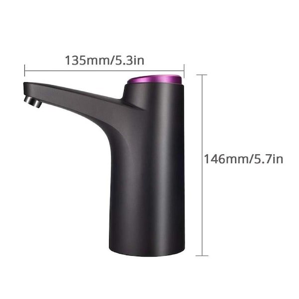 Electric USB Rechargeable Drinking Dispenser Automatic Water Bottle Pump 3 Caps