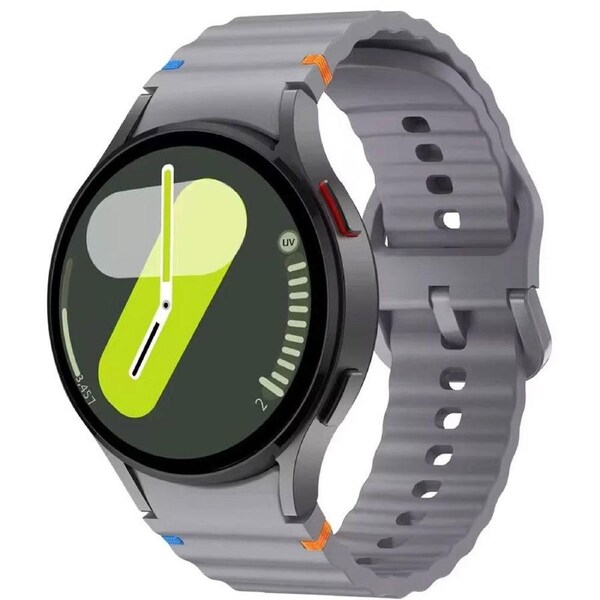 Grey For Samsung Galaxy Watch 7 6 5 4 FE 40mm 44mm Sport Silicone Watch Band Strap Au