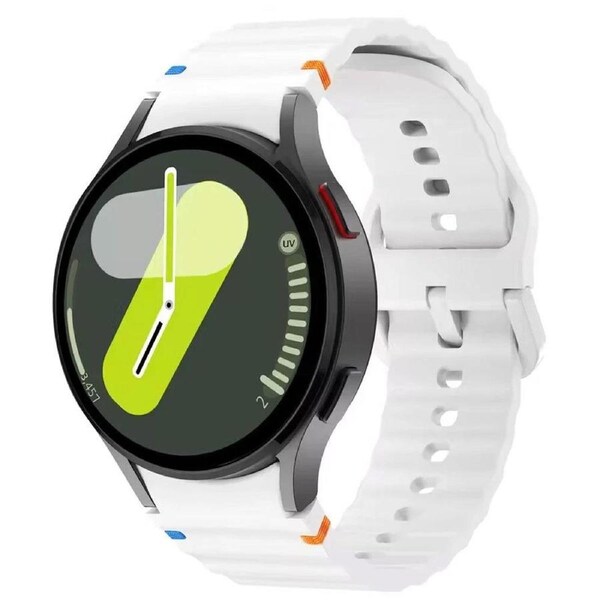 White For Samsung Galaxy Watch 7 6 5 4 FE 40mm 44mm Sport Silicone Watch Band Strap Au