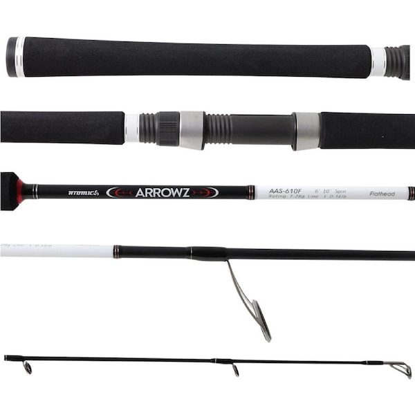 Atomic Arrowz Carbon Fishing Rod Flathead Spin 6ft 10 inch 1 Piece 10-16lb Pound