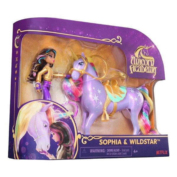 Unicorn Academy Small Doll Sophia and Wildstar Set Rider & Unicorn Ages 4y+