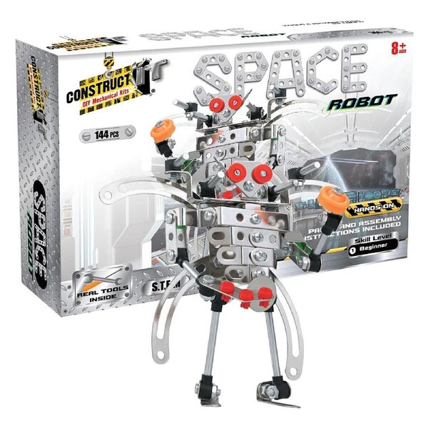 Construct IT Building Toys 144-Pieces DIY Mechanical Kits Space Robot STEM Toy, GNS 78083