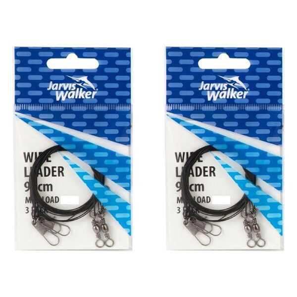 2x 3 Pack of Jarvis Walker 30cm/13kg Black Wire Leader Rigs