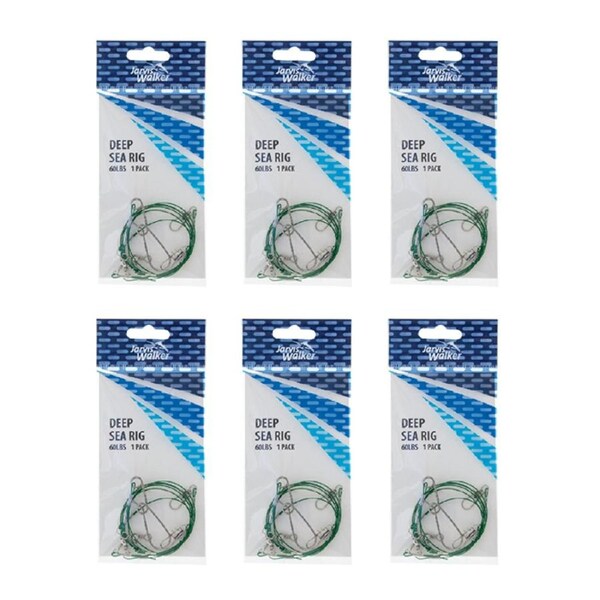 6x Jarvis Walker Deep Sea Rig - Deep Sea Fishing Rig With 60lb Wire