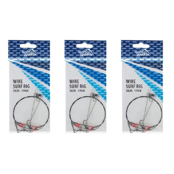 3x Jarvis Walker Wire Surf Rig - Surf Fishing Rig With 30lb Wire
