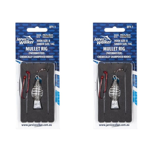 2x Jarvis Walker Paternoster Mullet Rig with 14g Spring Sinker Size 8