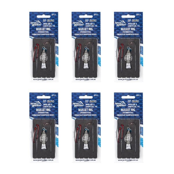 6x Jarvis Walker Paternoster Mullet Rig with 14g Spring Sinker Size 8