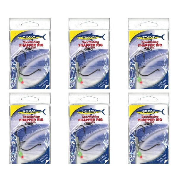 6x Wilson Sportfishing Snapper Rig with Chemically Sharpened Hooks - Size 5/0