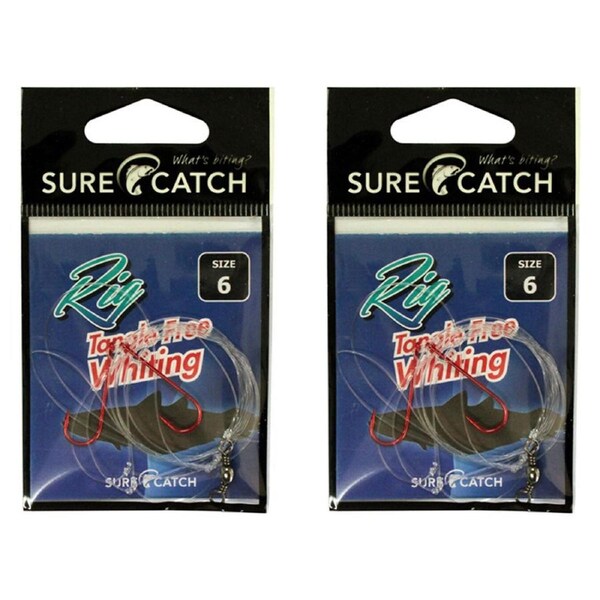2x Surecatch Tangle Free Whiting Rig Hooks Size 6